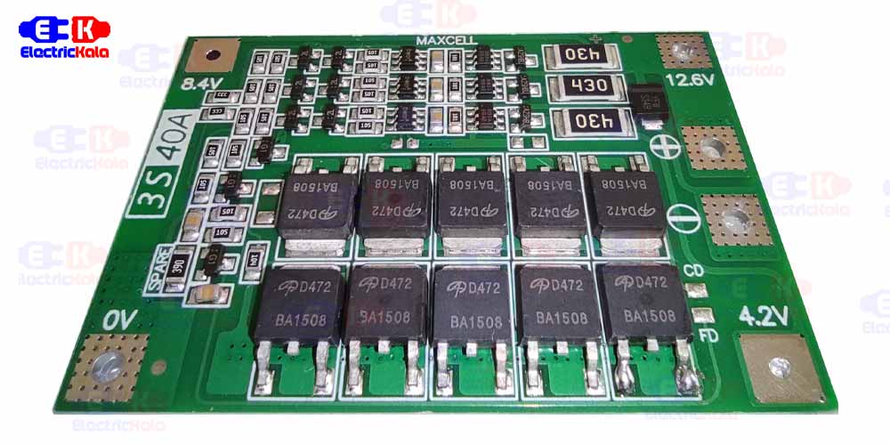 برد کنترل شارژ باتری لیتیوم یون سه سل li-ion BMS 3S-40A