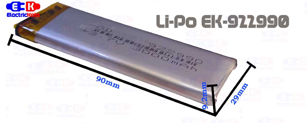 922990باتری لیتیوم پلیمر LiPo-MX-922990-3000mAh
