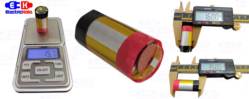 باتری لیتیوم پلیمر ویپ سیگار الکترونیکی 3.7 ولتی و 900 میلی آمپر LiPo MX 16350 900mAh